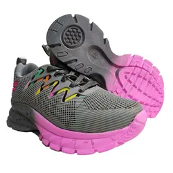 کفش زنانه تکرو طوسی صورتی