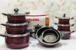 سرویس قابلمه ۱۴ پارچه هلنا (زنبوری و گرانیتی)