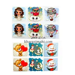 برچسب حرارتی_طرح آدم برفی و گوره خر{کد45}