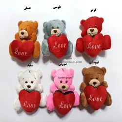 عروسک خرس نشسته قلبی