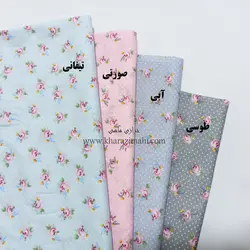 پارچه کتان نخ فیلور_عرض 90_ طرح گل و خال