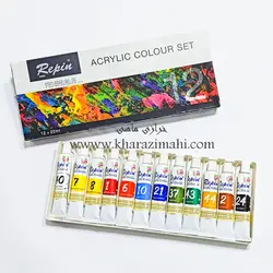 رنگ اکریلیک 12 رنگ رپین حجم 22 میلی لیتر