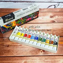 رنگ اکریلیک 12 رنگ رپین حجم 22 میلی لیتر