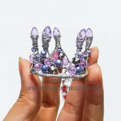 تاج فرحی مرواریدی بالا کریستال