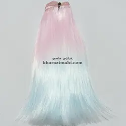 موی عروسک_بیست پنج سانت صاف{آمبره صورتی،آبی}