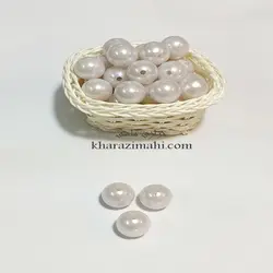 مروارید شماره 18 { رنگ سفید براق} {مناسب بینی عروسک خنگول}