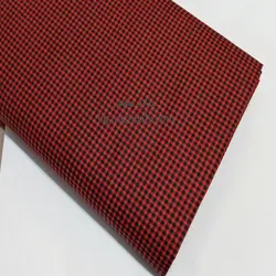 پارچه کتان نخ فیلور_ عرض90(طرح چهارخونه قرمز)