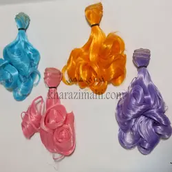 موی عروسک مدل قلاب ارتفاع 20 سانت رنگ فانتزی {گیسو }