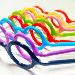 عینک عروسک گرد پلاستیکی {رنگی}