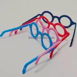 عینک عروسک گرد پلاستیکی {رنگی}
