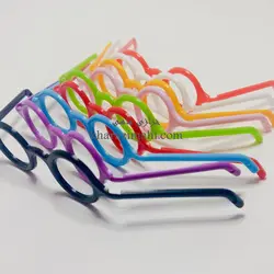 عینک عروسک گرد پلاستیکی {رنگی}