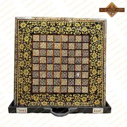تخته نرد و شطرنج خاتم نقاشی تذهیب طلایی