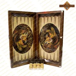 تخته نرد چوب روس طرح سیمرغ