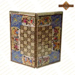 تخته نرد خاتم اصفهان نقاشی چوگان