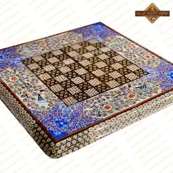 تخته نرد خاتم لبه گرد گل و مرغ