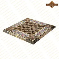 تخته نرد خاتم لبه گرد گل و مرغ