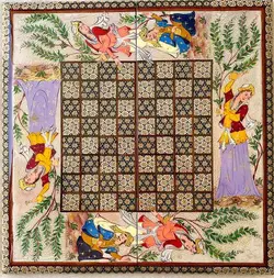 تخته نرد خاتم نقاشی مجلسی چهره