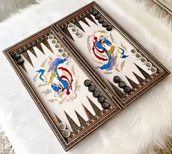 تخته نرد خاتم نقاشی مجلسی چهره