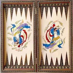 تخته نرد خاتم نقاشی مجلسی چهره