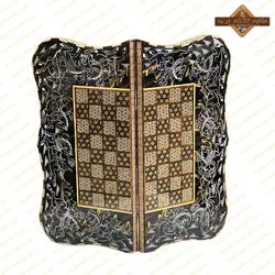 تخته نرد و شطرنج خاتم دالبری زمینه مشکی