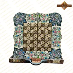 تخته نرد خاتم نقاشی برجسته گل و مرغ