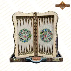 تخته نرد خاتم نقاشی برجسته گل و مرغ