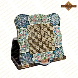 تخته نرد خاتم نقاشی برجسته گل و مرغ