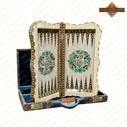 تخته نرد خاتم نقاشی برجسته گل و مرغ