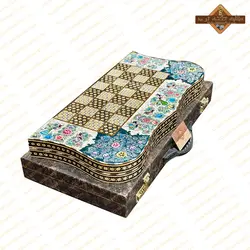 تخته نرد خاتم نقاشی برجسته گل و مرغ