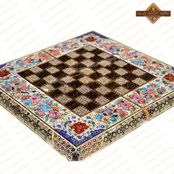تخته نرد خاتم اصفهان نقاشی گل و مرغ جذاب