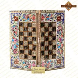 تخته نرد خاتم اصفهان نقاشی گل و مرغ جذاب
