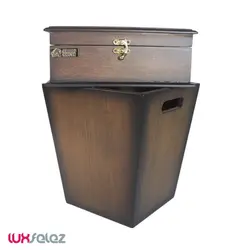 ست سطل و جا دستمال عروس نوین مدل چوبی رنگی | لوکس فلز