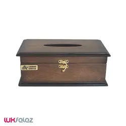 ست سطل و جا دستمال عروس نوین مدل چوبی رنگی | لوکس فلز