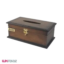 ست سطل و جا دستمال عروس نوین مدل چوبی رنگی | لوکس فلز