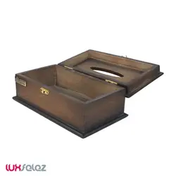 ست سطل و جا دستمال عروس نوین مدل چوبی رنگی | لوکس فلز