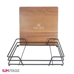 سینی پذیرایی عروس نوین مدل مربع کف چوب بزرگ | لوکس فلز