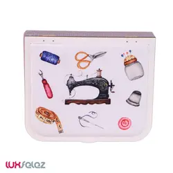 جا نخ و سوزن هایلو مدل نانسی طرح چرخ خیاطی | لوکس فلز