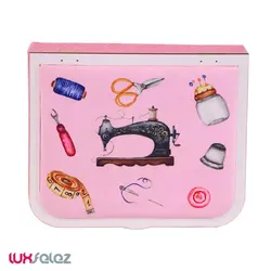 جا نخ و سوزن هایلو مدل نانسی طرح چرخ خیاطی | لوکس فلز