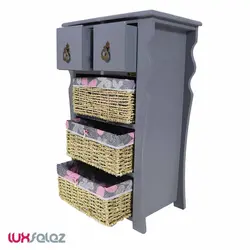 جاپیازی عروس نوین مدل سه طبقه حصیری منحنی کشو دوقلو | لوکس فلز