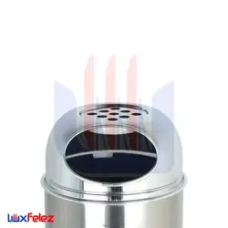 سطل زباله شفق مدل جا سیگاری دار گرد 18 لیتری | لوکس فلز