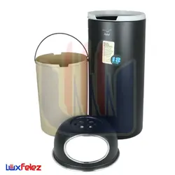 سطل زباله شفق مدل جا سیگاری دار گرد 18 لیتری | لوکس فلز