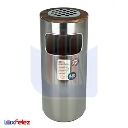 سطل زباله شفق مدل جا سیگاری دار تخت 18 لیتری | لوکس فلز