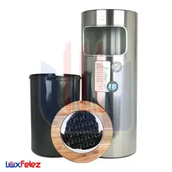سطل زباله شفق مدل جا سیگاری دار تخت 18 لیتری | لوکس فلز