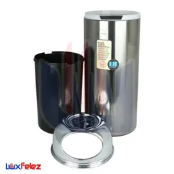 سطل زباله شفق مدل جا سیگاری دار تخت 18 لیتری | لوکس فلز