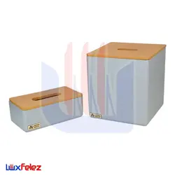 ست سطل و جعبه دستمال عروس نوین مدل اسپرت | لوکس فلز