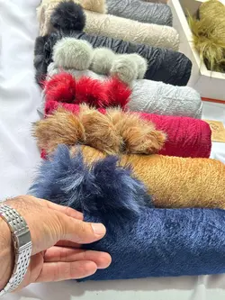 شال مخمل پوم پوم دار (3914) | مادام بلا | شال دخترانه | روسری دخترانه