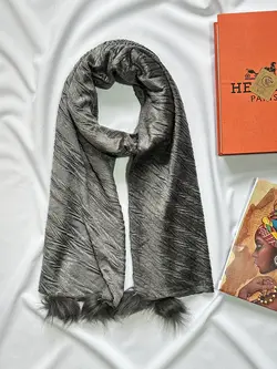 شال مخمل پوم پوم دار (3914) | مادام بلا | شال دخترانه | روسری دخترانه