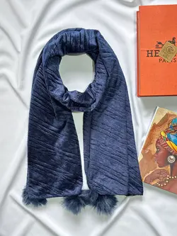 شال مخمل پوم پوم دار (3914) | مادام بلا | شال دخترانه | روسری دخترانه