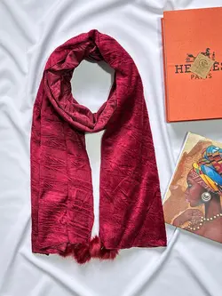 شال مخمل پوم پوم دار (3914) | مادام بلا | شال دخترانه | روسری دخترانه