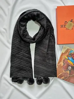 شال مخمل پوم پوم دار (3914) | مادام بلا | شال دخترانه | روسری دخترانه